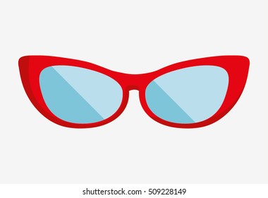 Glasses object icon. Fashion style accessory optical and lens theme. Isolated design. Vector illustration