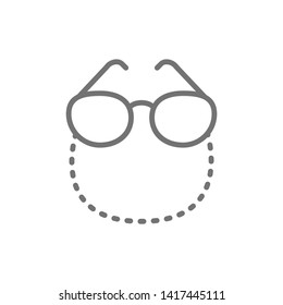 Glasses on a chain line icon.