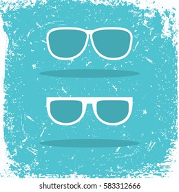 glasses on grunge background