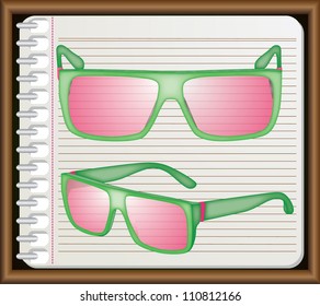 glasses with on paper