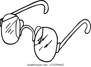 Glasses on a white background. Coloring book Vector