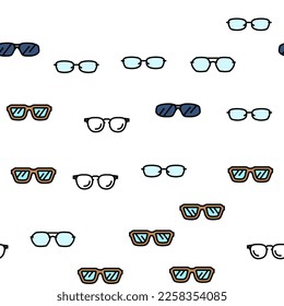 glasses optical style frame vector seamless pattern thin line illustration