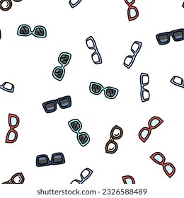 glasses optical style frame vector seamless pattern thin line illustration