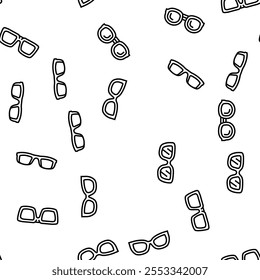 glasses optical style frame vector seamless pattern thin line illustration