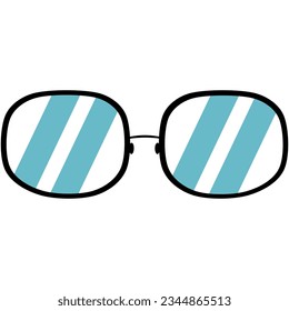 glasses, outline design, front view