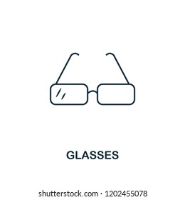 Glasses outline icon. Creative design from school icon collection. Premium Glasses outline icon. For web design and printing.