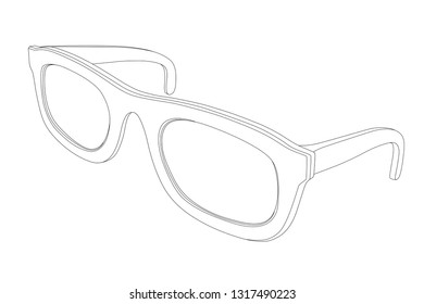 Glasses. Outline icon. Vector illustration isolated on white background