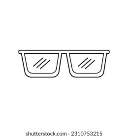 Glasses Outline Illustration Icon Isolated On White Background