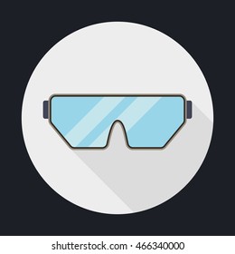 Glasses Over Circle Icon. Industry Security Construction. Colorfull Vector Illustration