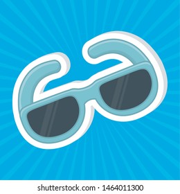 Glasses over striped background design