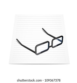 Glasses and paper. EPS10 vector