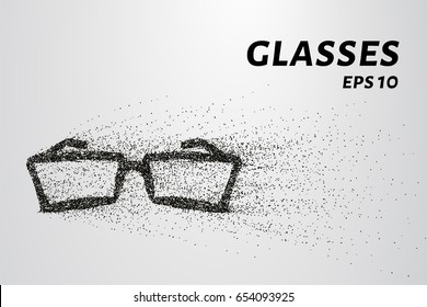 Glasses of the particles. The glasses consists of small circles and dots. Vector illustration
