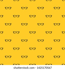 Glasses pattern seamless vector repeat geometric yellow for any design