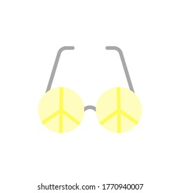 Glasses, peace icon. Simple color vector elements of flower children icons for ui and ux, website or mobile application
