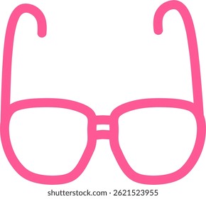 Glasses Pink Line Icon. Editable Stroke. Pixel Perfect. Isolated. Best for Mobile and Web	