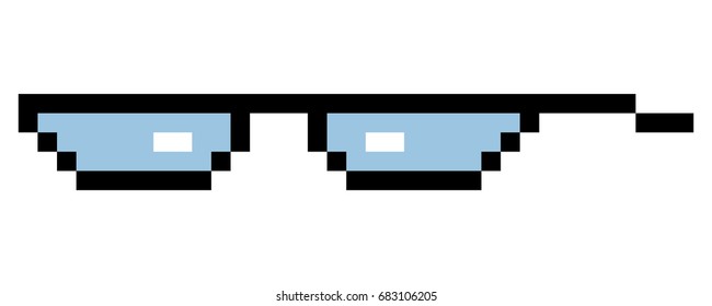 Glasses pixel in art style. Glasses pixel icon