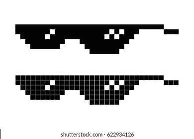 Glasses in pixel on a white background