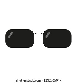 glasses pixel vector icon. Pixel Art Glasses of Thug Life Meme - Isolated on White Background Vector 8 bit