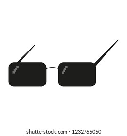 glasses pixel vector icon. Pixel Art Glasses of Thug Life Meme - Isolated on White Background Vector 8 bit