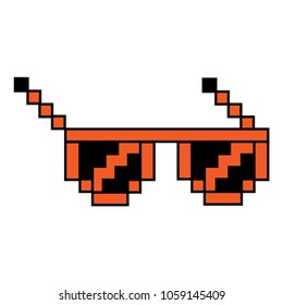 Glasses pixels on a white background