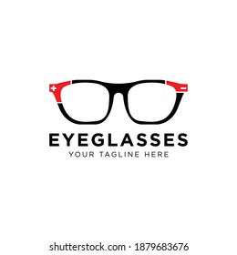 Glasses Plus and minus Logo Template Design Vector, Emblem, Concept Design, Creative Symbol, Icon