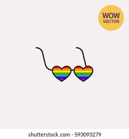 Glasses with rainbow icon