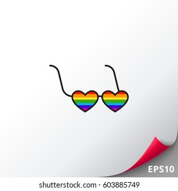 Glasses with rainbow icon