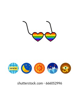 Glasses with rainbow icon