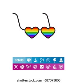 Glasses with rainbow icon