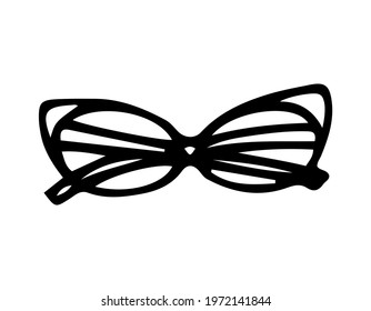 Glasses for reading and for working at the computer. Vector illustration hand drawn in outline style doodle.