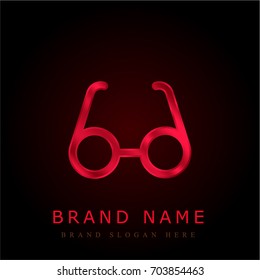 Glasses red chromium metallic logo