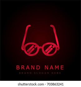 Glasses red chromium metallic logo
