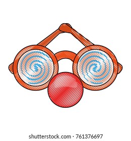 Glasses and red nose mask