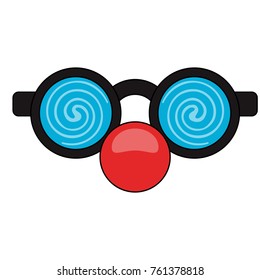 Glasses and red nose mask