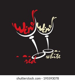 gafas de vino tinto y blanco