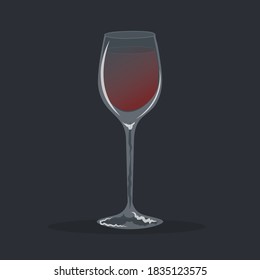 Brillen aus Rot und Wein auf schwarzem Hintergrund mit Reflexion