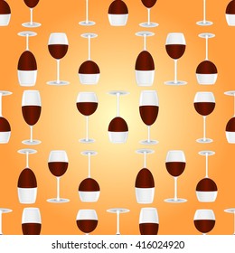 glasses with red wine seamless pattern