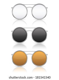 Glasses with reflection on white background, vector eps10 illustration