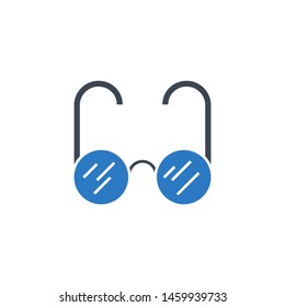 Glasses related vector glyph icon. Isolated on white background. Vector illustration.