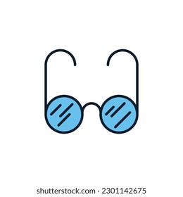 Glasses related vector line icon. Isolated on white background. Vector illustration. Editable stroke