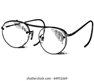 Glasses - Retro Clipart Illustration