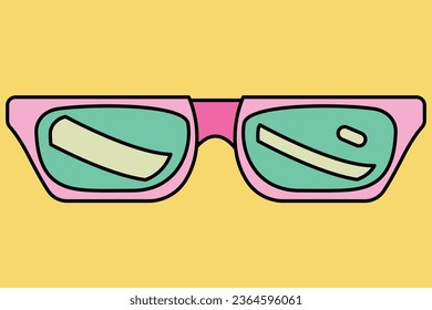 ilustración de estilo de color retro de gafas