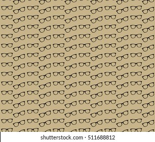 Glasses retro seamless pattern. Vintage background with glasses. Glasses seamless texture. Vector illustration