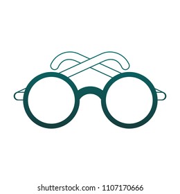 Glasses round frame blue lines
