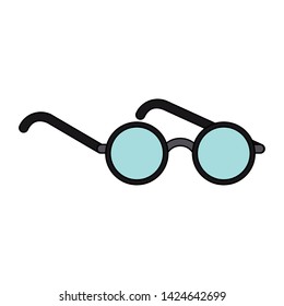 Glasses with round frame isolated vector illustration graphic design