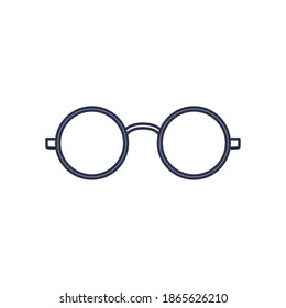 glasses of round frame, line style on white background vector illustration design