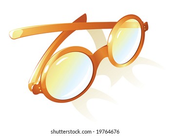 Glasses with round lenses in a brown frame