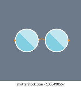 glasses round vector icon