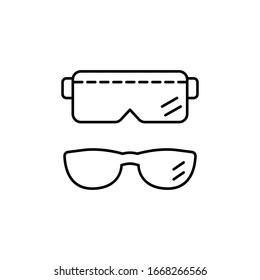 Glasses, safety icon. Simple line, outline vector elements of safety at work for ui and ux, website or mobile application