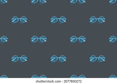 Patrón sin fisuras de lentes. Fondo con un conjunto de gafas redondas.
